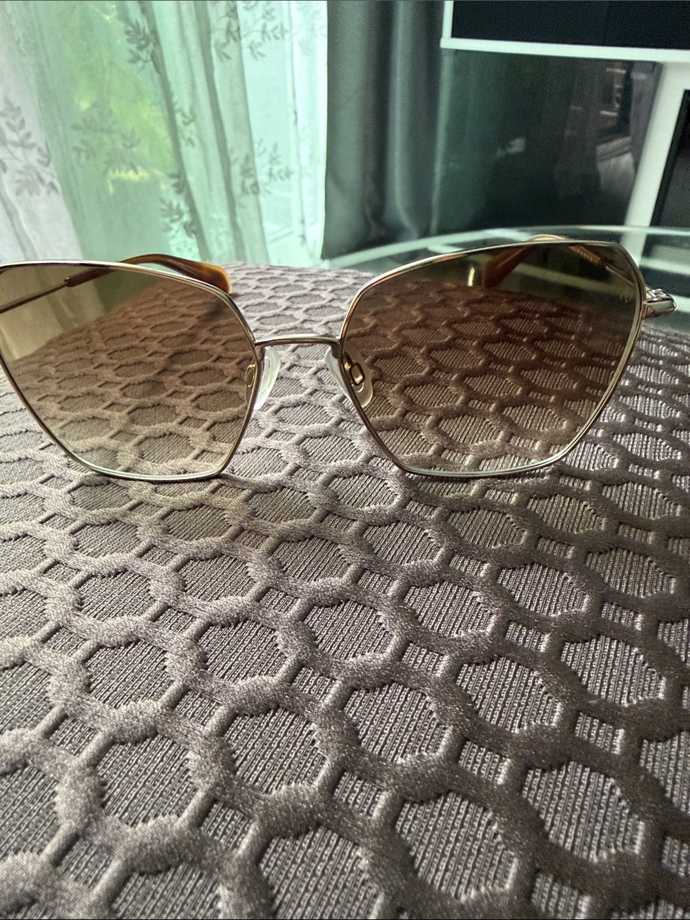 rag & bone Gold Frame Sunglasses with Brown Lenses